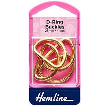 Gold Metal D Rings 25mm
