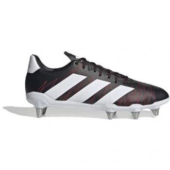 Adidas Kakari SG Rugby Shoes – Soft Ground, Core Black, Silver Metallic (US M8/W9)