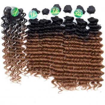 Miss Rola Ombre Kanekalon Hair Extensions Deep Wave 18-20 Inch 6pcs/Pack 200g