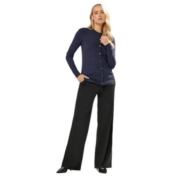 Stretchable Tall Black Wide‑Leg Jeans for Women, 16L