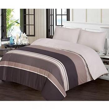 LuxStripe Duvet Cover Bundle – Ruvanti 3 Pack, Soft Washable
