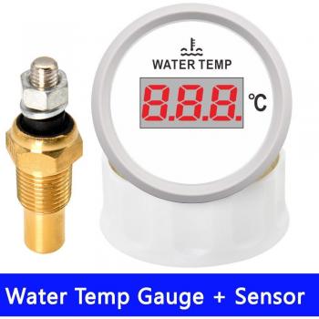 52mm Water Temperature Gauge with 1/8 NPT Sensor for Boats and Cars