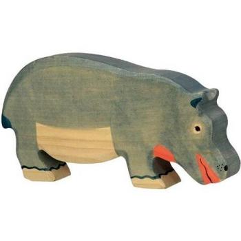 Holztiger Nilpferd grau, fressend