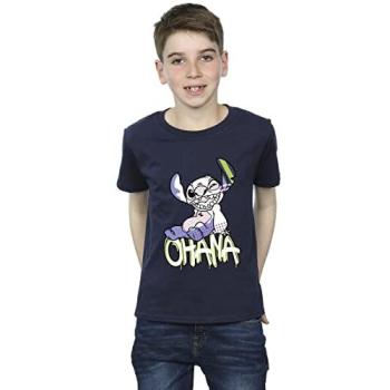 Navy Ohana Lilo & Stitch Boy’s Graphic Tee – 12‑13 Years Old