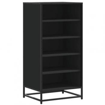 Sleek Black Shoe Rack 48x38x97.5 cm