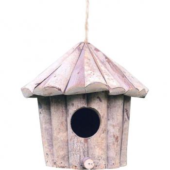 Casa de madera para colibrí, nido decorativo de jardín