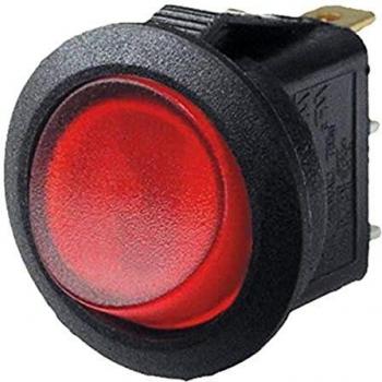 Wippschalter rund rot beleuchtet 1-polig 20 mm 250V/10A