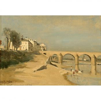 Mâcon Bridge Puzzle 100 Teile – Jean-Baptiste-Camille Corot, 1834
