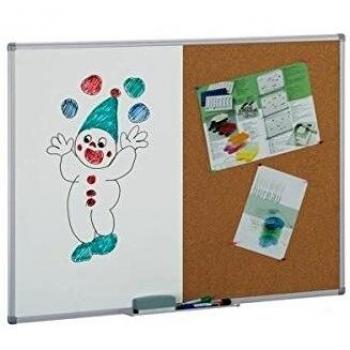 Pizarra blanca y corcho 60 x 90 cm Faibo