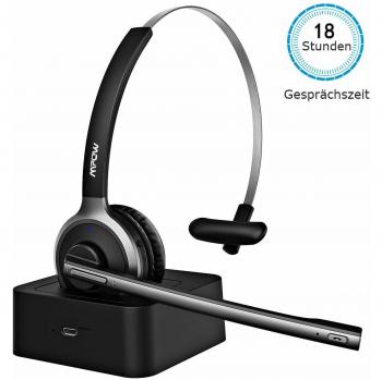 Mpow Bluetooth Headset mit Powerbank-Ladestation – kompakt & vielseitig