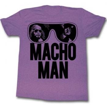 TV Store WWE World Wrestling Entertainment Old School Macho Man Brille Erwachsene Heather Lila T-Shirt