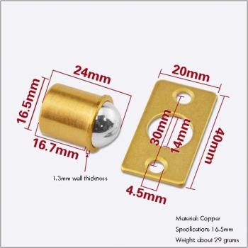 10PCS Brass Closet Door Ball Catch Set