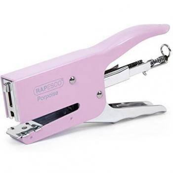 Pince‑agrafeuse Rapesco Porpoise 50 feuilles – Rose vif – Métal robuste