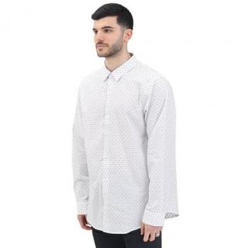 Camicia EAX Uomo Jacquard Lungo Bianco