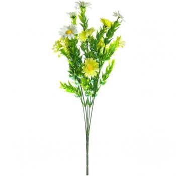 Inexpensive Yellow Silk Daisy Bouquet for Wedding and Holiday Decor