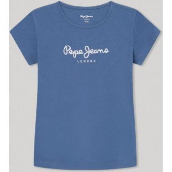 Camiseta de niña Pepe Jeans con estampado glitter Hana en el pecho