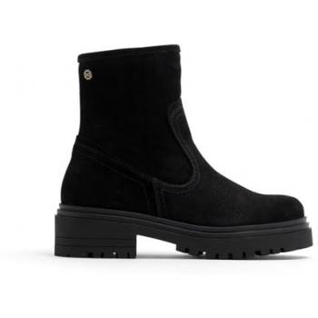 Botines de piel negra con cremallera Fides