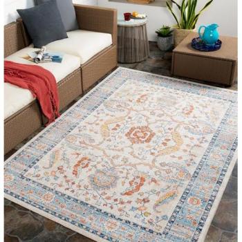 Huntington Beach Brick Red/Denim/Tan Rectangle Rug – 79x108in