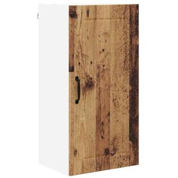Armoire cuisine à étagères bois patiné – 40x31x80 cm