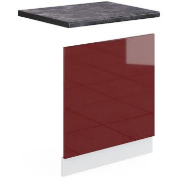 R-Line Frontblende, Bordeaux Hochglanz/Weiß, 60 cm, Vicco