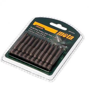Lot de 10 embouts Phillips BPH250 50 mm en acier – Pack Mota