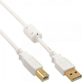 Cable USB 2.0 Inline 0,5 m Blanco A-B