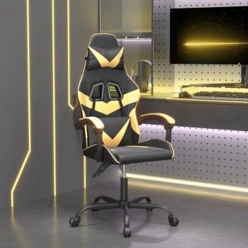 Vidaxl Gaming-Stuhl Schwarz und Gold aus Kunstleder