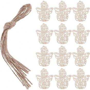 Set de poupées angéliques en bois – Ornements et pendentifs de Noël