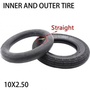 Neumáticos para Patinete Eléctrico 10x2.50 Pulgadas, Sin Inflación