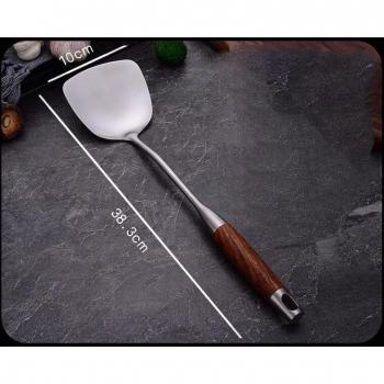 Utensilios de cocina de acero inoxidable 304 con mango de palisandro
