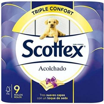 Scottex Acolchado 3 Capas Papel Higiénico 9 uds