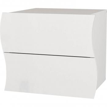 Table de chevet italienne 2 tiroirs blanc brillant