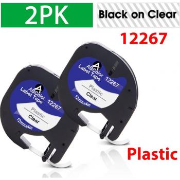 Etiquetas Negros-Blanco 91201 para Dymo LetraTag