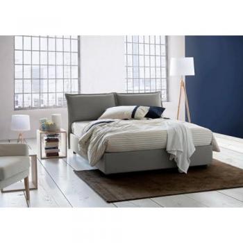 Talamo Italia Doppelbett Deborah, Stoffbett, 100% Made in Italy, Frontöffnung, geeignet für Matratze 160x190 cm