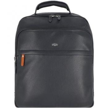 Uppsala Black Leather Laptop Daypack
