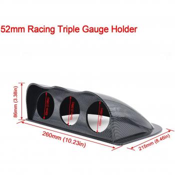 Soporte de Montaje para Medidor de 52mm, Coche, Plástico Negro, Individual/Doble/Triple