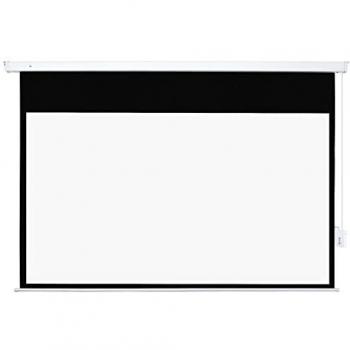 HOMCOM Écran vidéoprojecteur 100 Pouces, 16:9 4K HD écran de Projection motorisé et électrique, écran de Projection TV et Home cinéma, Montage Mural ou Plafond, Panneau de Commande et télécommande