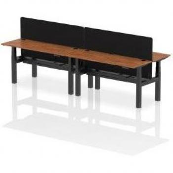 Air 4‑P Bench Desk – 1600×600 mm, Adjustible, Walnut Top with Cable Management