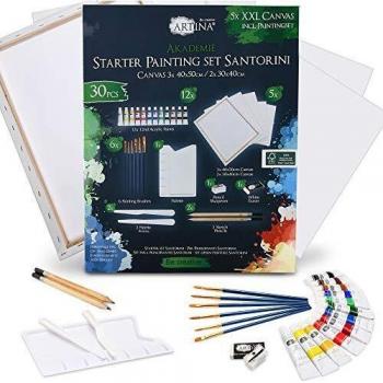 Set di Pittura Acrilica e Tele Santorini