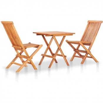 Set da Bistrot 3 pz Pieghevole in Legno Massello di Teak cod mxl 41519