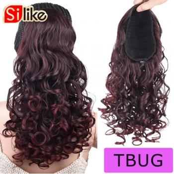 Silike StyleSculpt – Postiche Synthétique, Queue de Cheval, Wave Loose 18'', Cordon Serrage Afro‑Américaine