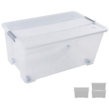 Caja de Almacenaje con Tapa Archivo 2000 Transparente Polipropileno 61 L Apilable
