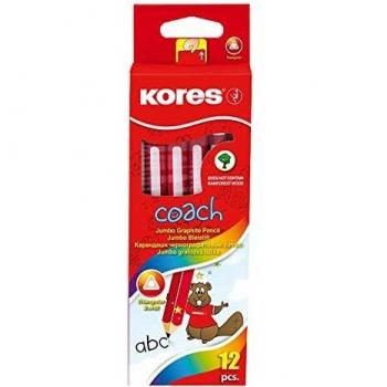 Kores Coach Jumbo Mechanical Pencil, 0.7mm, Refillable, Triangular, No Eraser (Pack of 3)