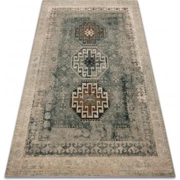 Oriental Jadeit Green Wool Rug