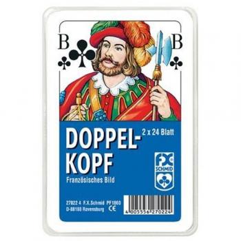2 x 24 Blatt Ravensburger FX Schmid Spielkarten Doppelkopf Französisches Bild Etui 27022