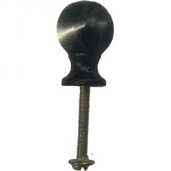 Pommel Redondo EDM Negro Acero (18 mm) Transparente