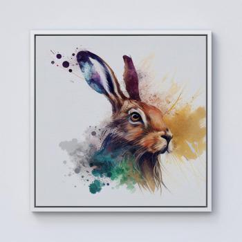 WRT Ltd Hare Splash Art Canvas – XL 40 x 40