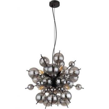 Shadow Halo Ceiling Lamp – Udo Collection, 6 Balls, Matte Black, Smoke Lens