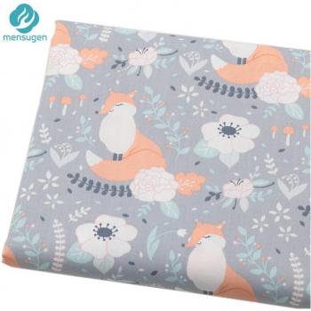 Fox Print Cotton Fabric for Baby Bedding and Sewing