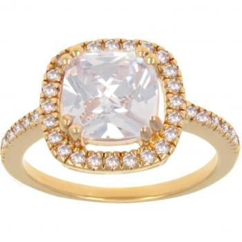 Anillo bañado en oro blanco “Sissi” 12×12 mm